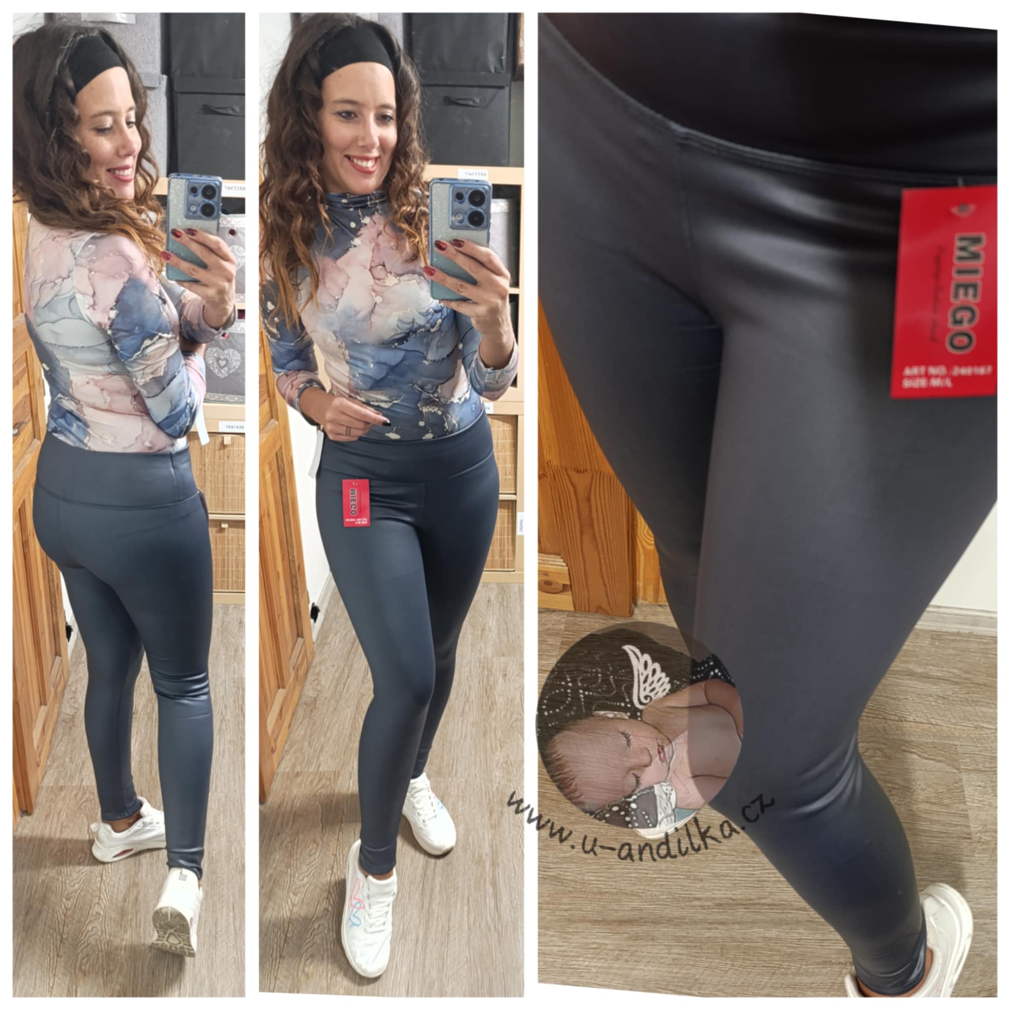 Obrázek Koženkové zateplené leginy
