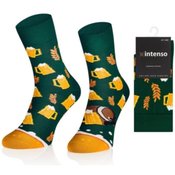 Obrázek Pánské veselé ponožky s pivním sudem a půllitrem piva
