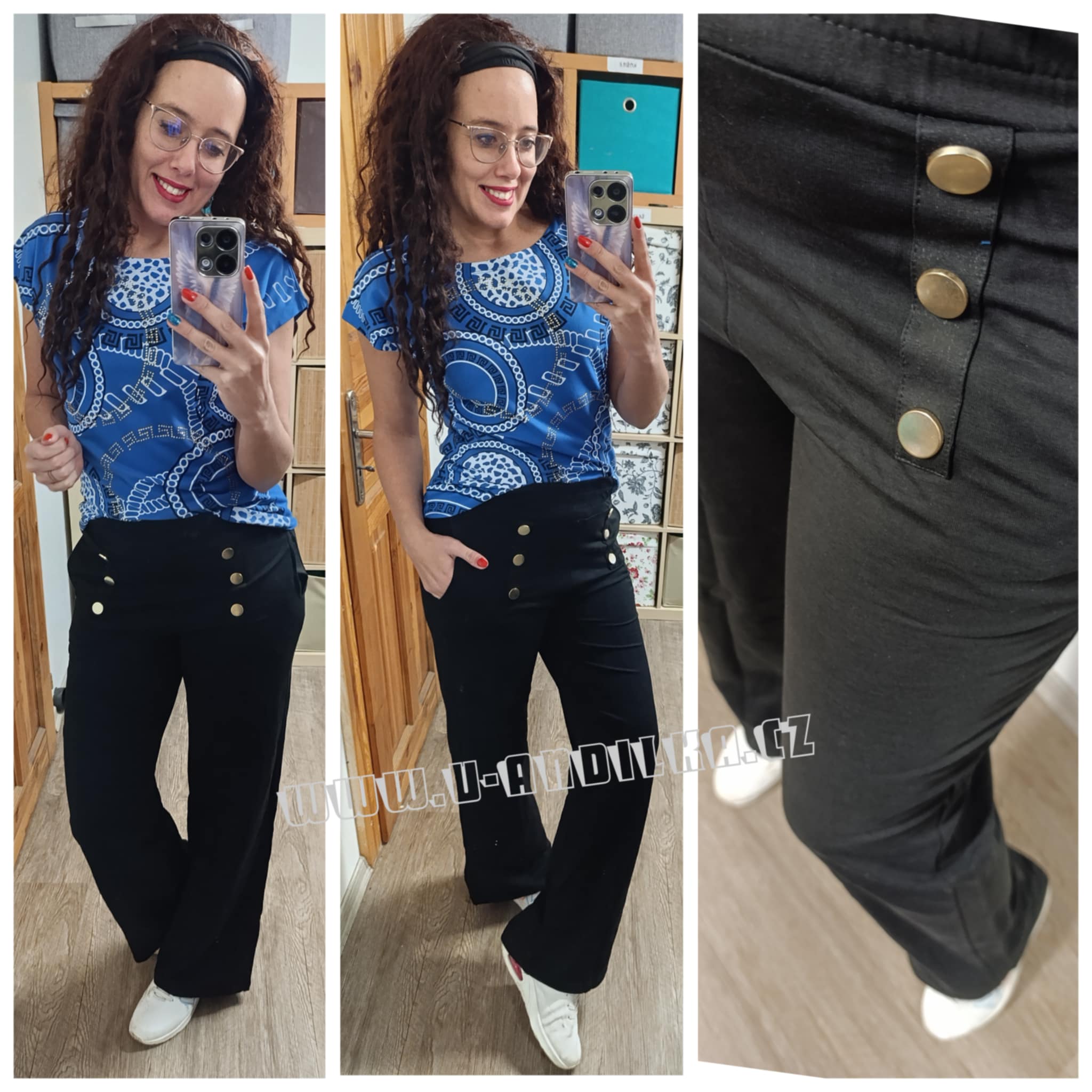 Obrázek Černé teplákové kalhoty - prodloužená délka
