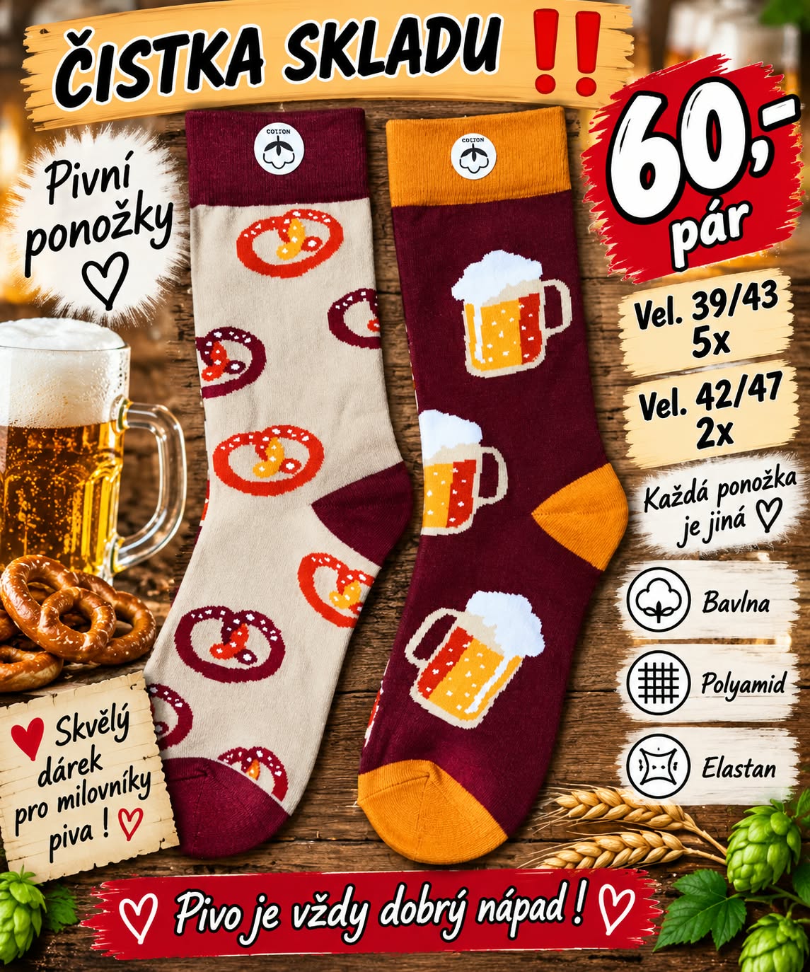 Obrázek Boží ponožky Pivo 
