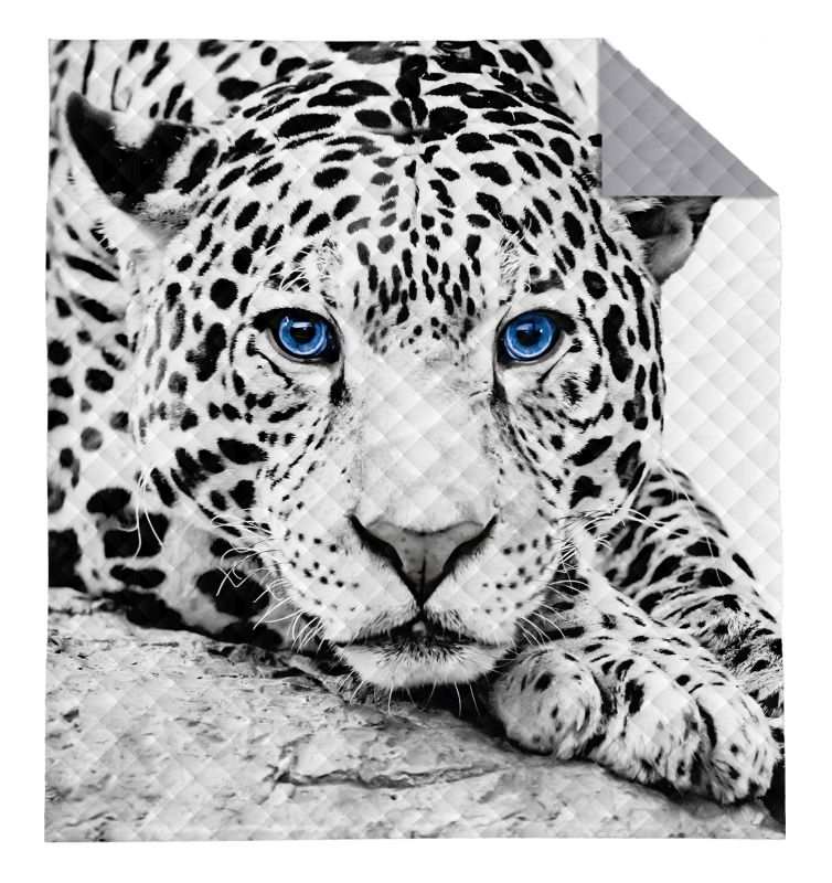 Obrázek Přehoz na postel Leopard černobílá 170/210
