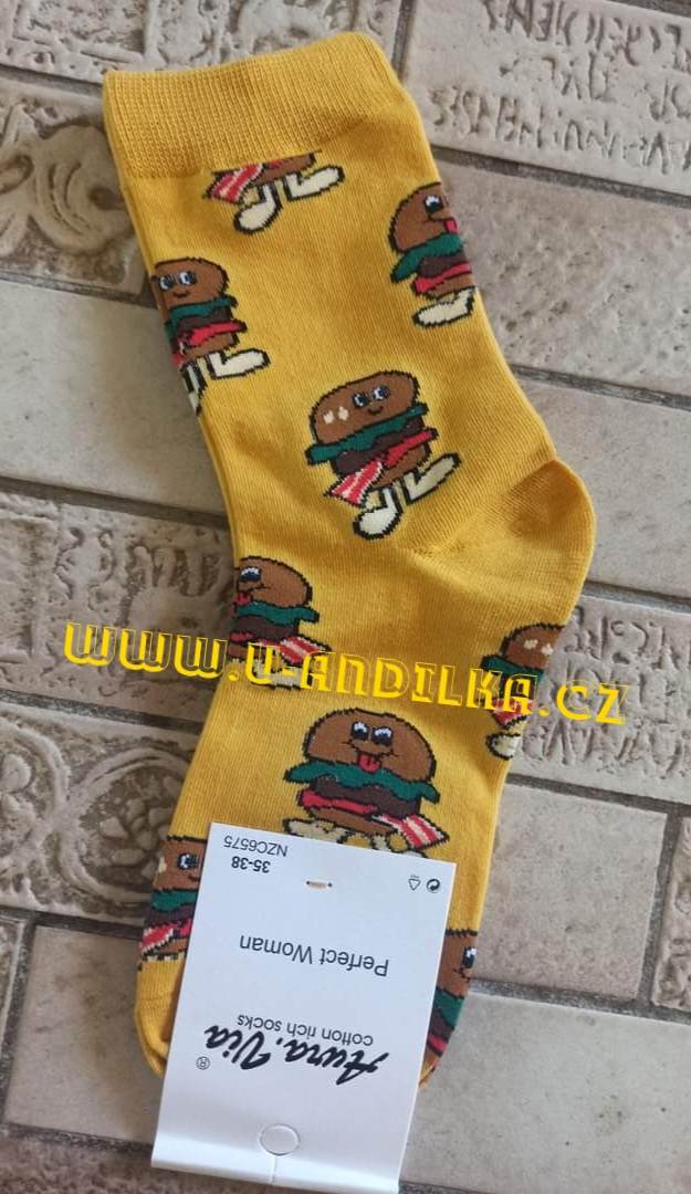 Obrázek Žluté ponožky Hamburger
